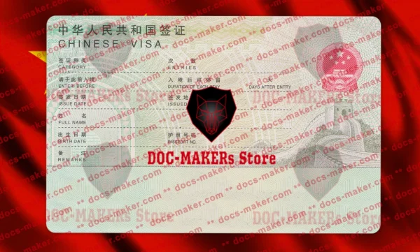 China Visa Sticker + Photo Look – PSD Template