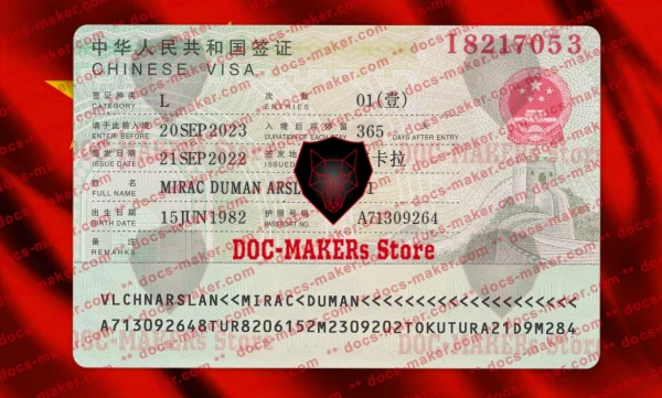China Visa Sticker + Photo Look – PSD Template