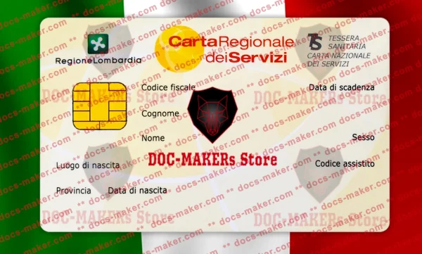 Italy Health Insurance Card (Tessera Sanitaria) – PSD Template
