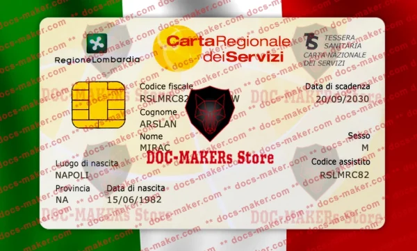 Italy Health Insurance Card (Tessera Sanitaria) – PSD Template
