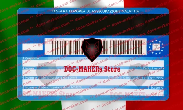 Italy Health Insurance Card (Tessera Sanitaria) – PSD Template