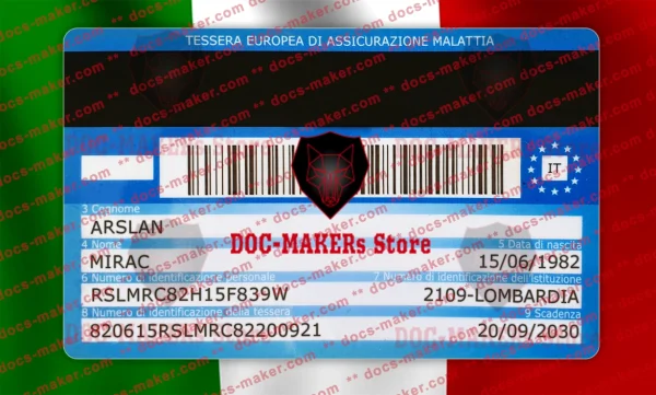 Italy Health Insurance Card (Tessera Sanitaria) – PSD Template