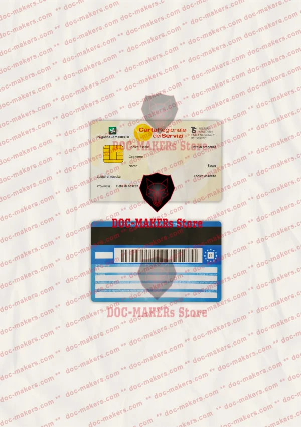 Italy Health Insurance Card (Tessera Sanitaria) – PSD Template