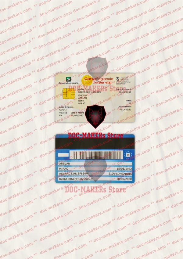 Italy Health Insurance Card (Tessera Sanitaria) – PSD Template