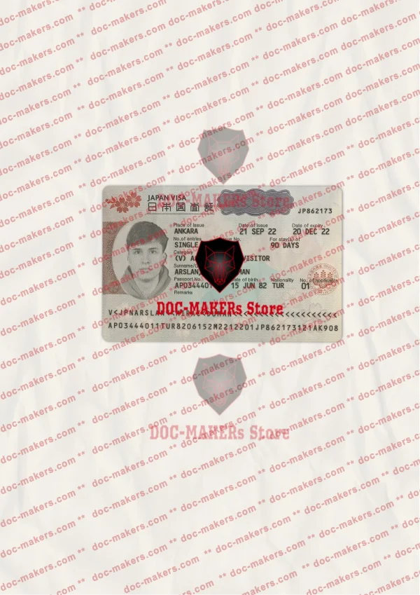 Japan Visa Sticker + Photo Look – PSD Template