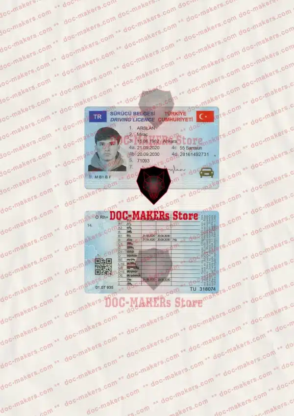 Turkey Driving License – PSD Template